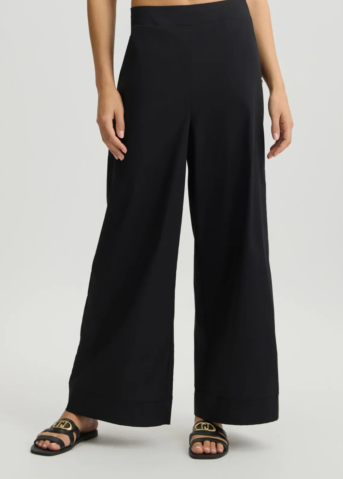 Liu Jo Pantalón palazzo de algodón-Mujer Moda Baño|Pantalones