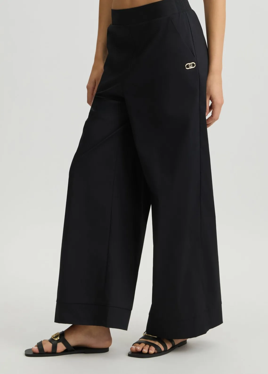 Liu Jo Pantalón palazzo de algodón-Mujer Moda Baño|Pantalones