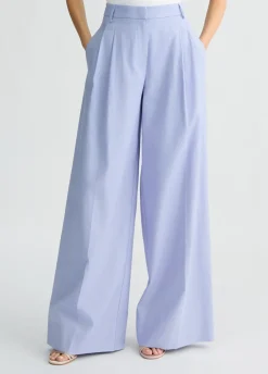 Liu Jo Pantalón palazzo de lino y algodón-Mujer Pantalones|Tailleur