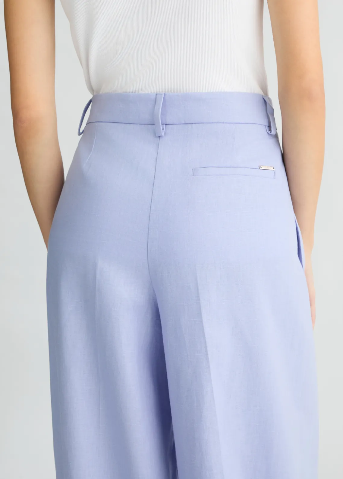 Liu Jo Pantalón palazzo de lino y algodón-Mujer Pantalones|Tailleur