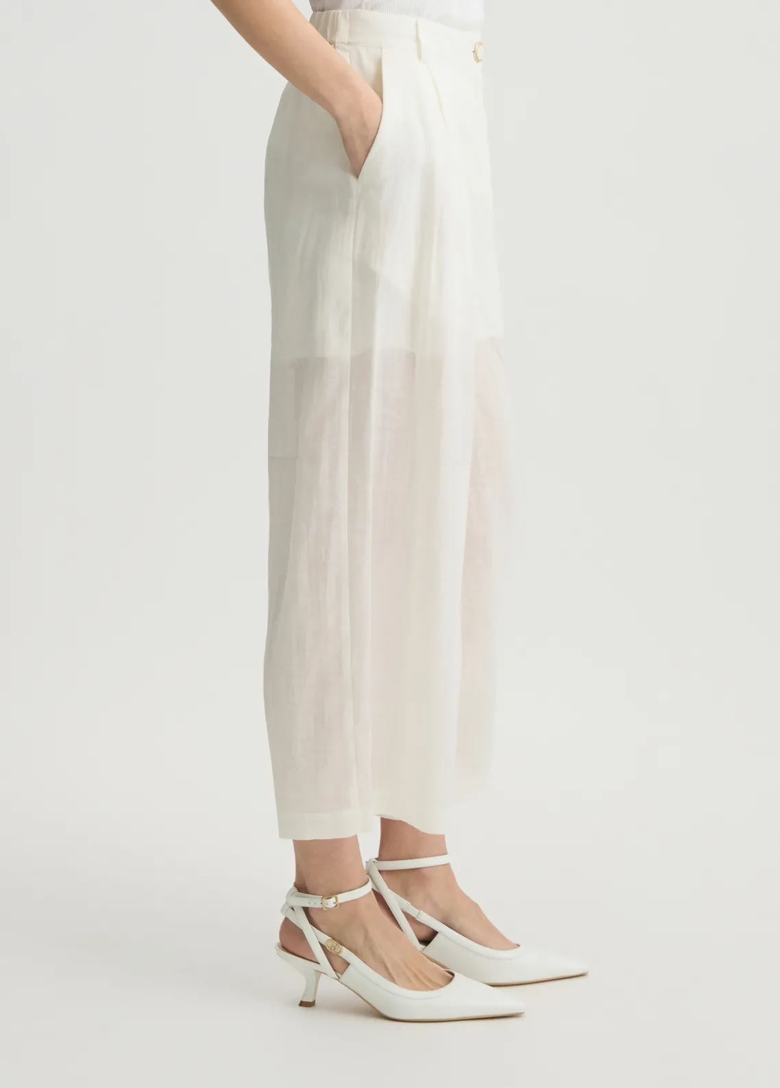 Liu Jo Pantalón palazzo de ramio-Mujer Pantalones