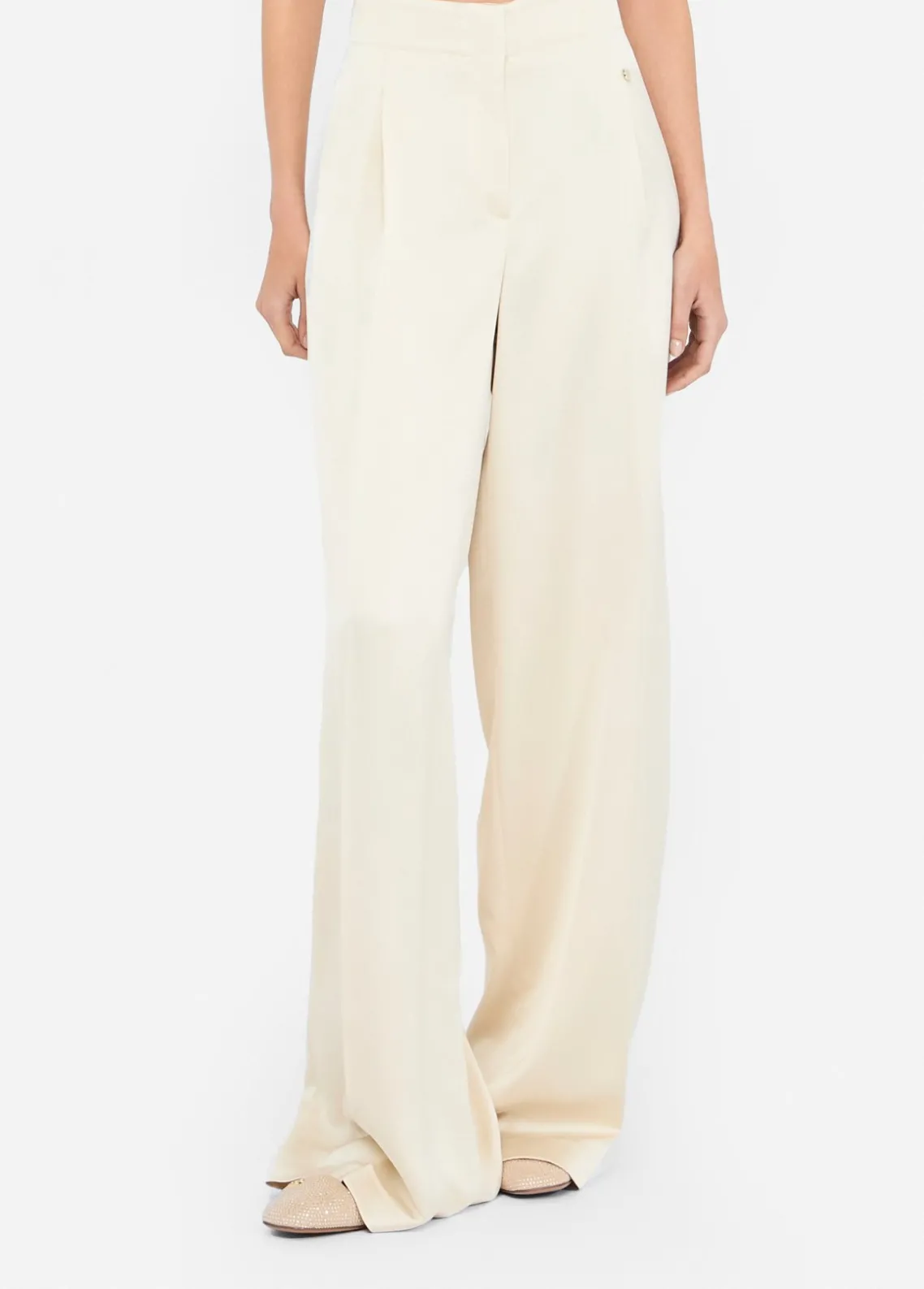 Liu Jo Pantalón palazzo de raso-Mujer Pantalones