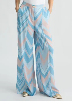 Liu Jo Pantalón palazzo de sarga estampado-Mujer Pantalones