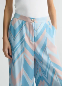 Liu Jo Pantalón palazzo de sarga estampado-Mujer Pantalones