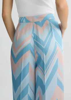 Liu Jo Pantalón palazzo de sarga estampado-Mujer Pantalones