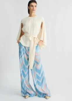 Liu Jo Pantalón palazzo de sarga estampado-Mujer Pantalones
