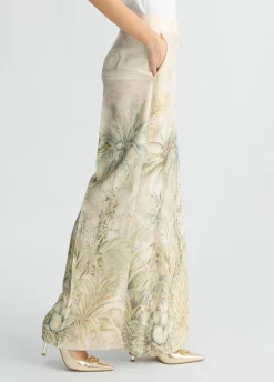 Liu Jo Pantalón palazzo de sarga estampado-Mujer Pantalones|Ceremonia