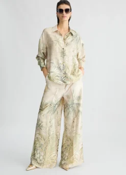 Liu Jo Pantalón palazzo de sarga estampado-Mujer Pantalones|Ceremonia