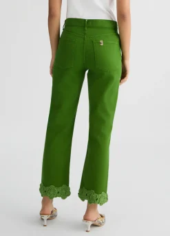 Liu Jo Pantalón recto con bordado de crochet-Mujer Pantalones