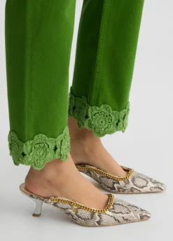 Liu Jo Pantalón recto con bordado de crochet-Mujer Pantalones