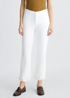 Liu Jo Pantalón recto con bordado de crochet-Mujer Pantalones