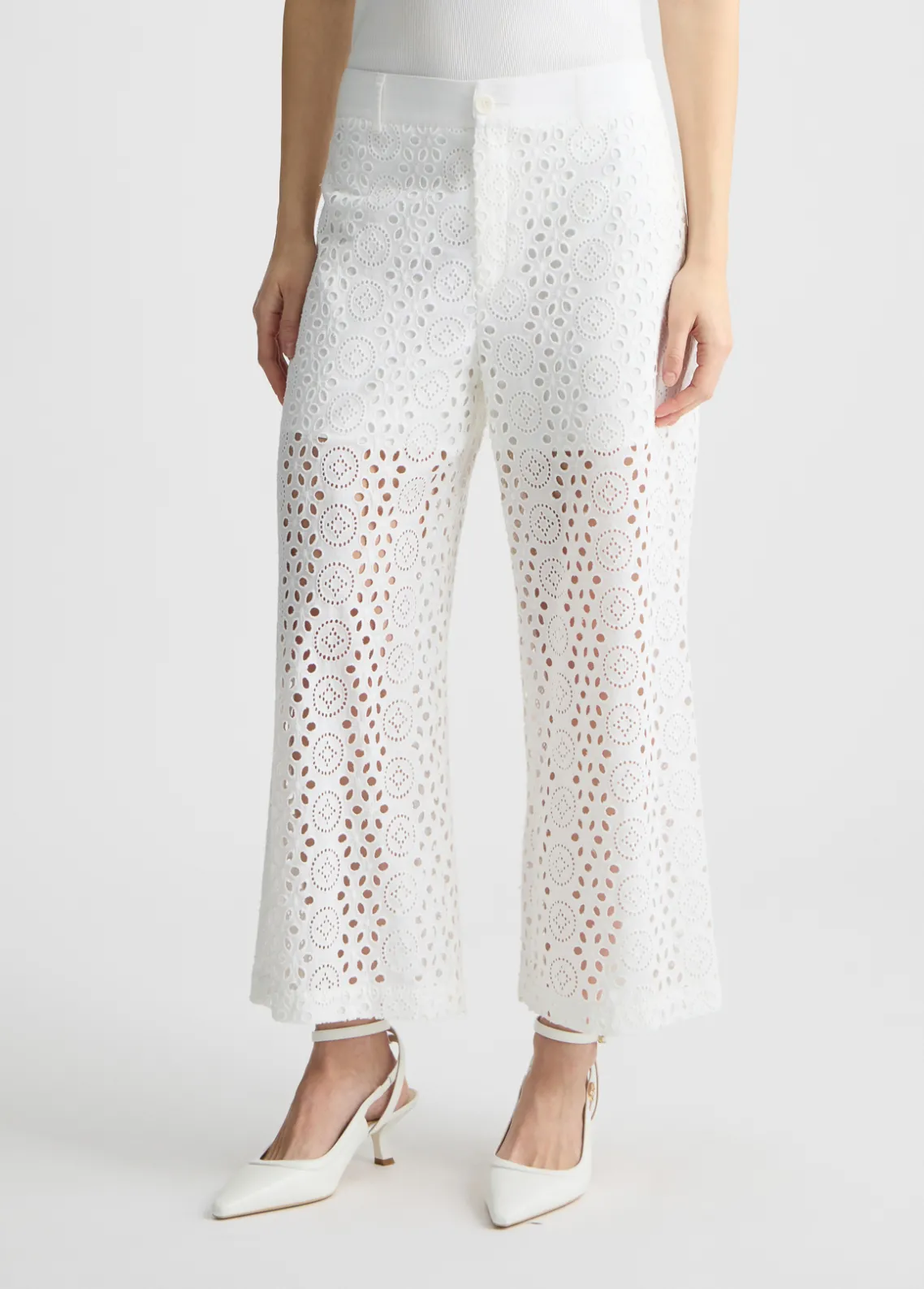 Liu Jo Pantalón tobillero con bordados-Mujer Pantalones
