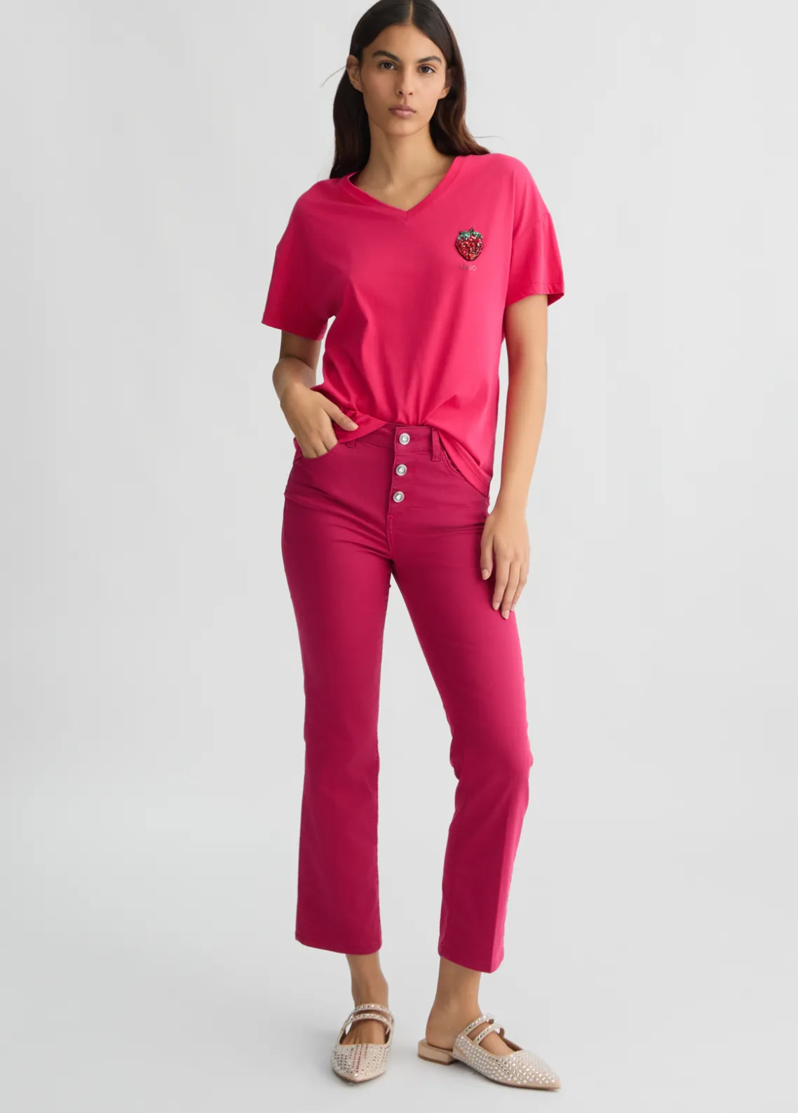 Liu Jo Pantalón tobillero de talle alto-Mujer Pantalones