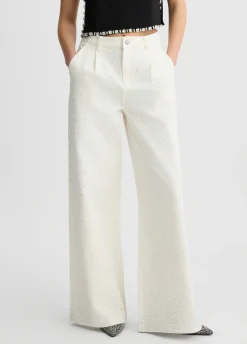 Liu Jo Pantalones acampanados con strass-Mujer Pantalones