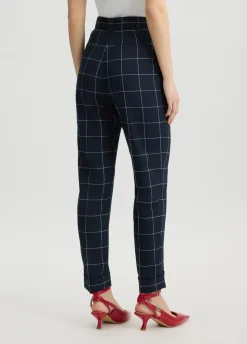 Liu Jo Pantalones de cuadros ajustados-Mujer Pantalones|Tailleur