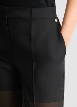 Liu Jo Pantalones rectos de organza-Mujer Pantalones|Tailleur