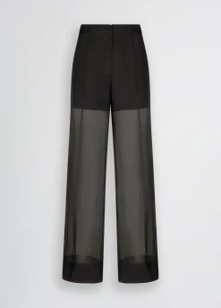 Liu Jo Pantalones rectos de organza-Mujer Pantalones|Tailleur
