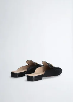 Liu Jo Pantuflas de piel con logotipo-Mujer Mocasines