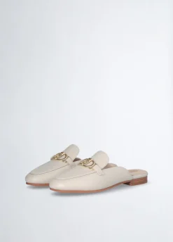Liu Jo Pantuflas de piel con logotipo-Mujer Mocasines