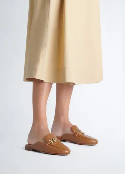 Liu Jo Pantuflas de piel con logotipo-Mujer Mocasines