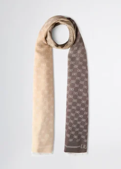 Liu Jo Pashmina de jacquard con monograma-Hombre Bufandas Y Gorros