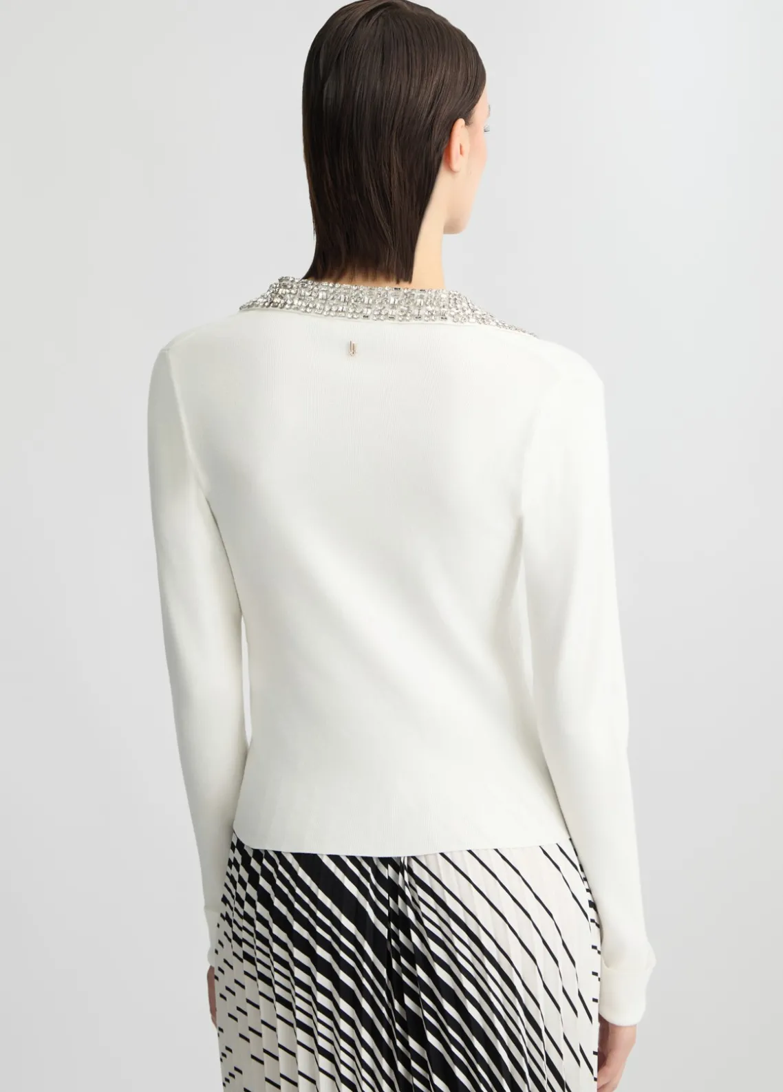 Liu Jo Polo blanco con bordados decorativos-Mujer Cárdigans Y Jerséis