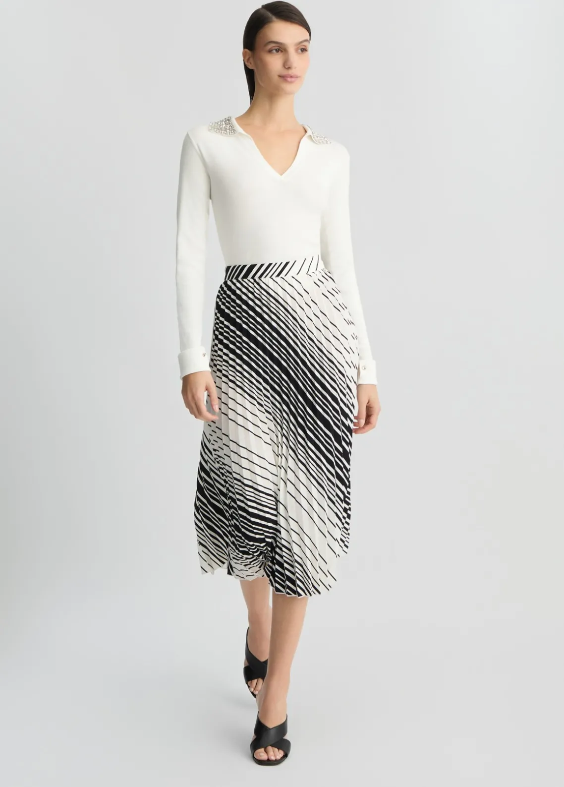 Liu Jo Polo blanco con bordados decorativos-Mujer Cárdigans Y Jerséis