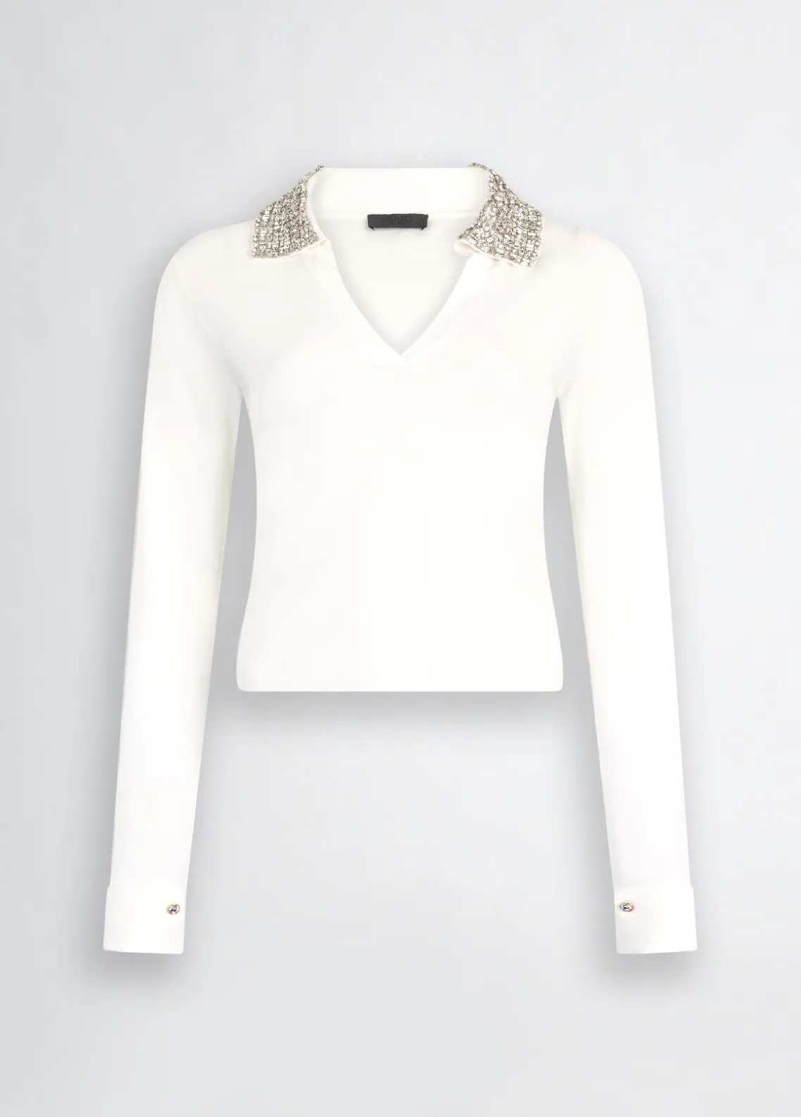 Liu Jo Polo blanco con bordados decorativos-Mujer Cárdigans Y Jerséis