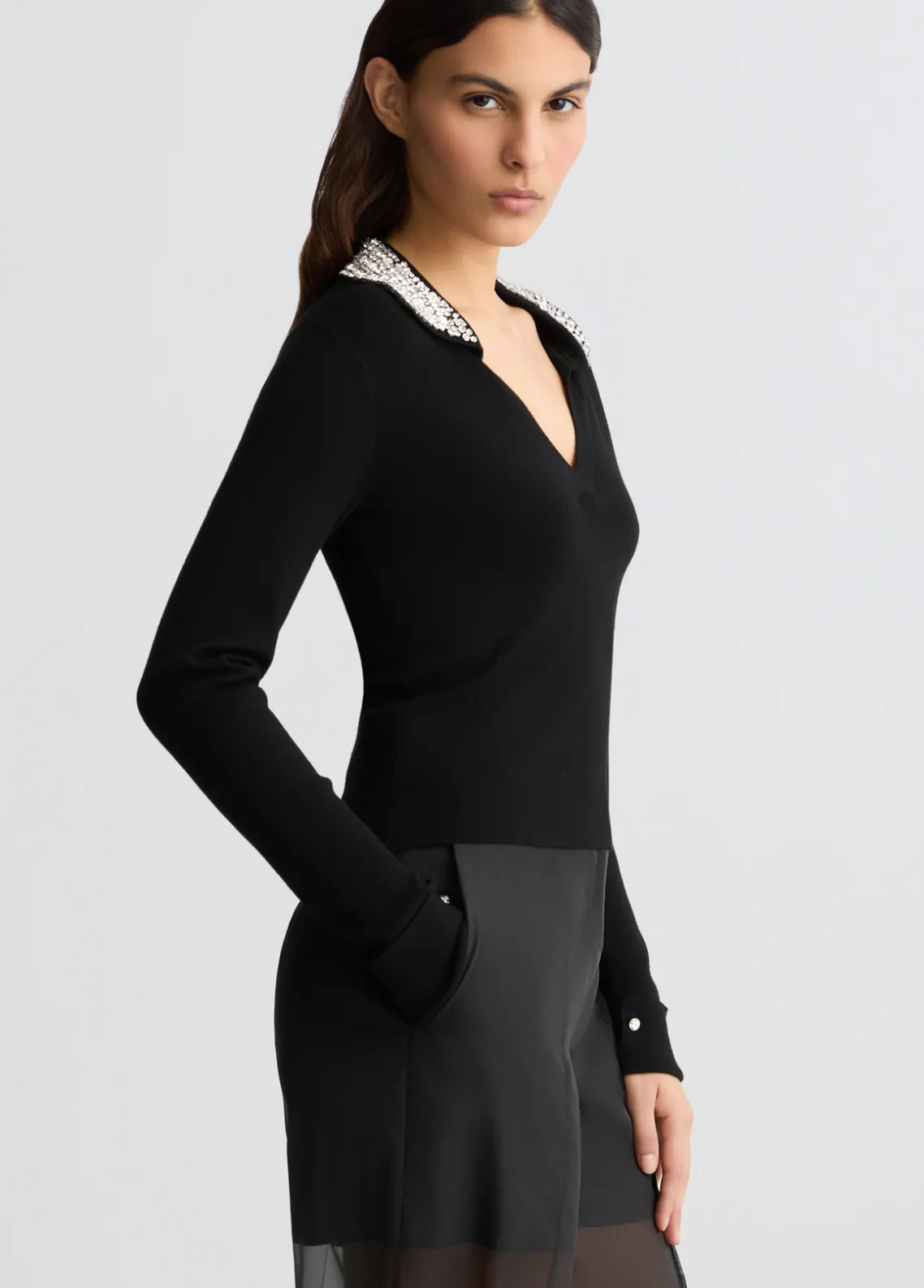 Liu Jo Polo con Bordado de Joya-Mujer Cárdigans Y Jerséis