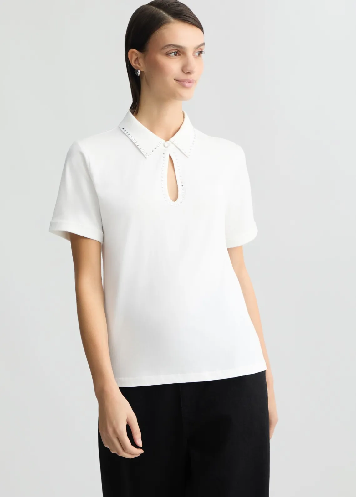 Liu Jo Polo con strass-Mujer Camisetas Y Tops