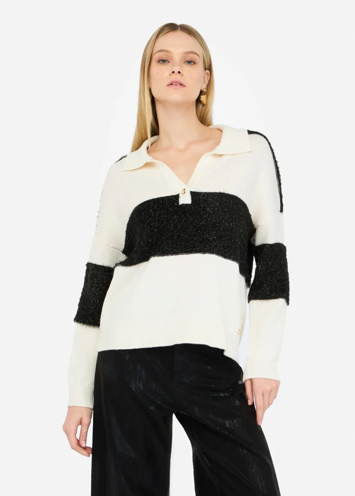Liu Jo Polo de lana a rayas-Mujer Cárdigans Y Jerséis