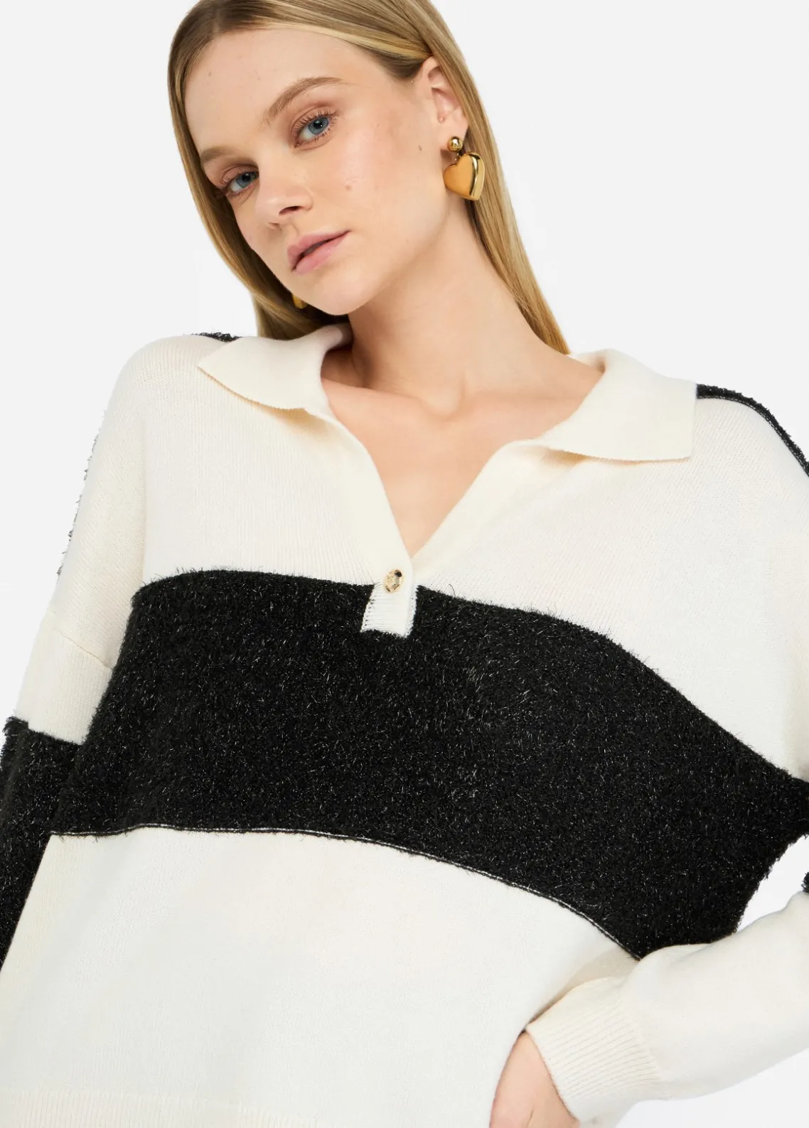 Liu Jo Polo de lana a rayas-Mujer Cárdigans Y Jerséis