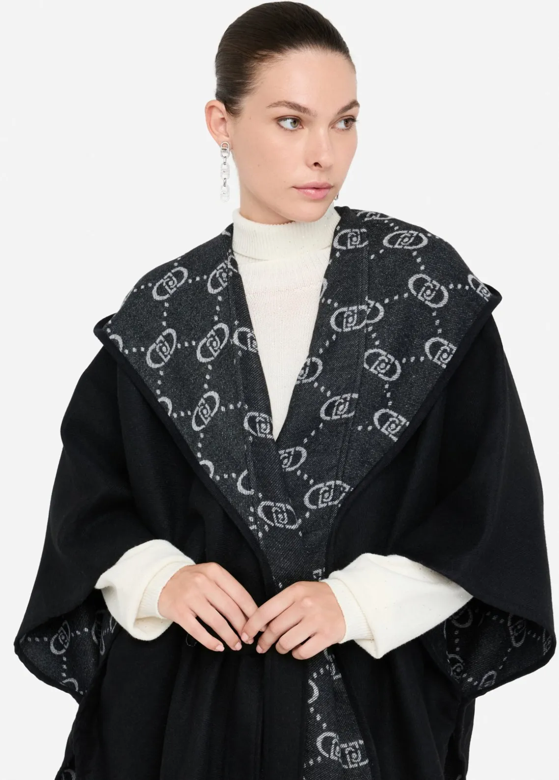Liu Jo Poncho con capucha-Mujer Abrigos Y Chalecos