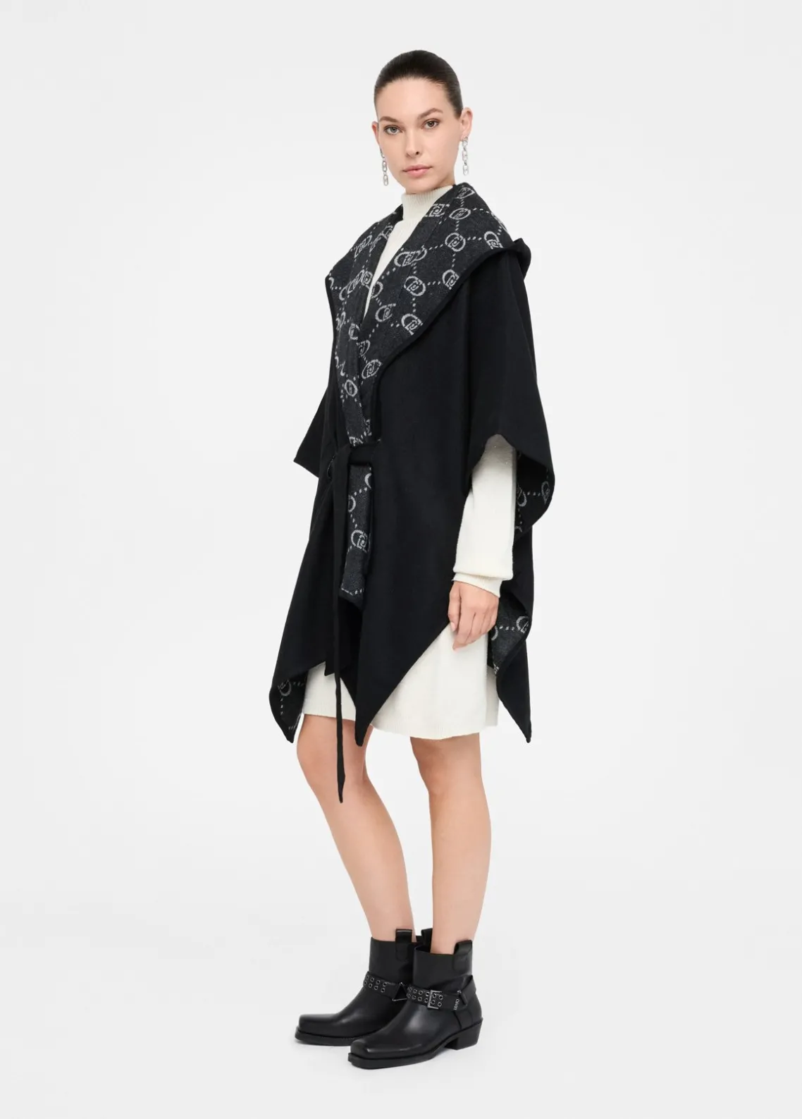 Liu Jo Poncho con capucha-Mujer Abrigos Y Chalecos
