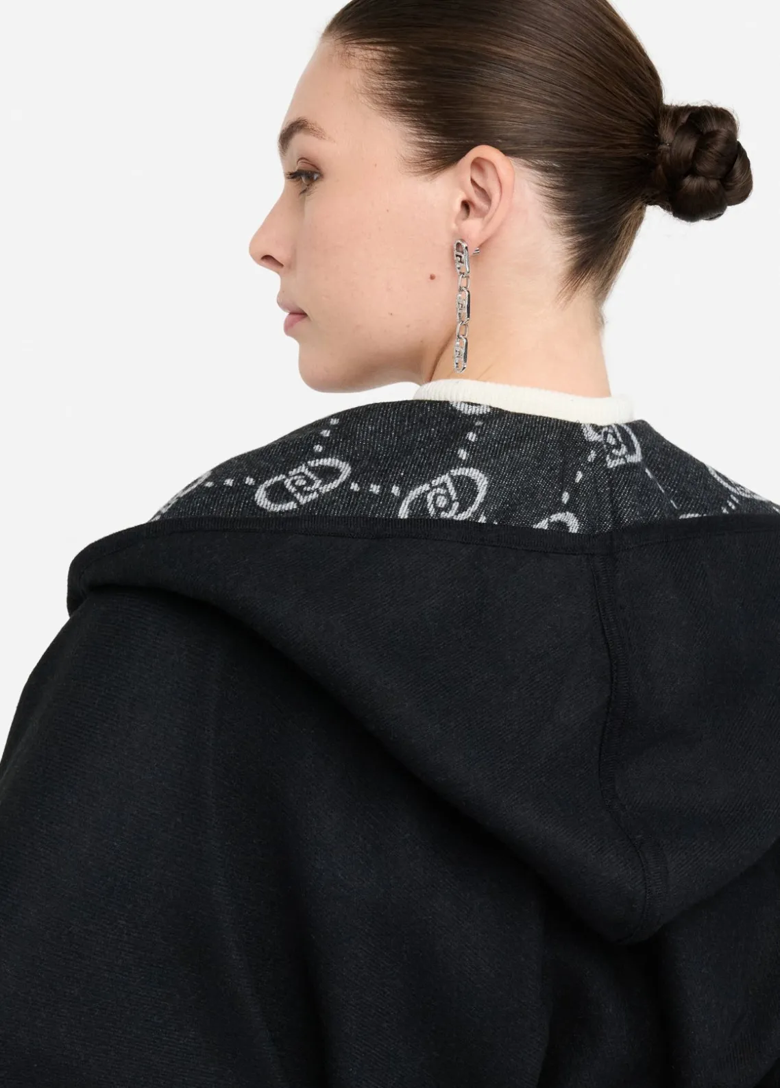 Liu Jo Poncho con capucha-Mujer Abrigos Y Chalecos