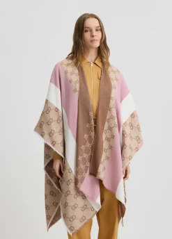 Liu Jo Poncho con logotipo monograma-Mujer Abrigos Y Chalecos