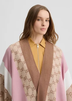 Liu Jo Poncho con logotipo monograma-Mujer Abrigos Y Chalecos