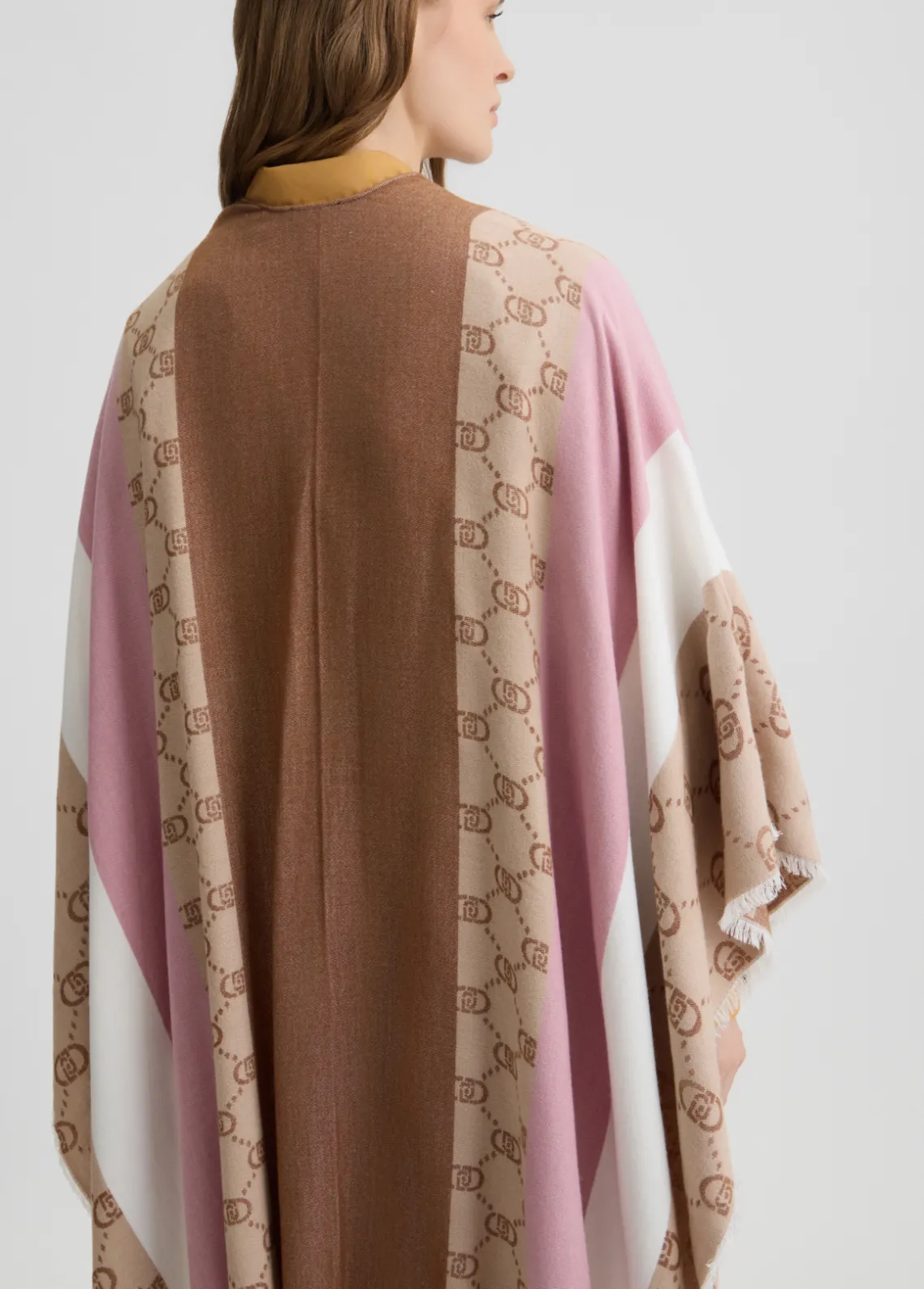 Liu Jo Poncho con logotipo monograma-Mujer Abrigos Y Chalecos
