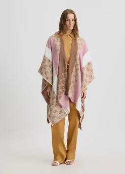 Liu Jo Poncho con logotipo monograma-Mujer Abrigos Y Chalecos