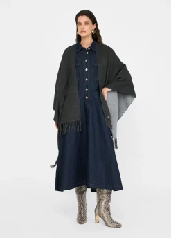 Liu Jo Poncho con logotipo y flecos-Mujer Abrigos Y Chalecos