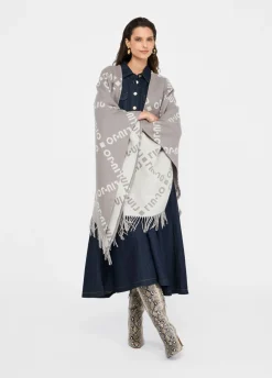 Liu Jo Poncho con logotipo y flecos-Mujer Abrigos Y Chalecos