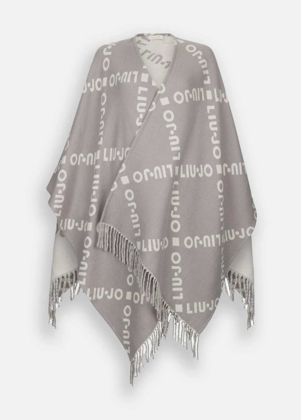 Liu Jo Poncho con logotipo y flecos-Mujer Abrigos Y Chalecos