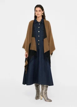 Liu Jo Poncho con logotipo y flecos-Mujer Abrigos Y Chalecos