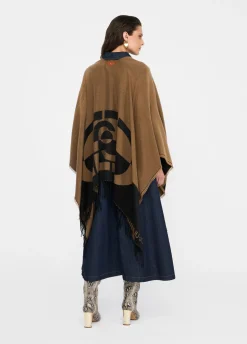 Liu Jo Poncho con logotipo y flecos-Mujer Abrigos Y Chalecos