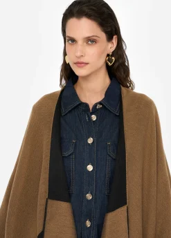 Liu Jo Poncho con logotipo y flecos-Mujer Abrigos Y Chalecos