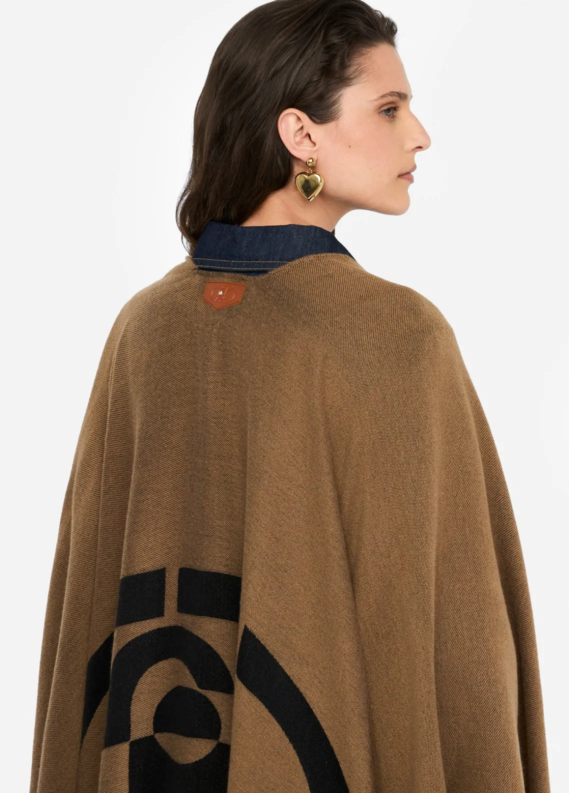 Liu Jo Poncho con logotipo y flecos-Mujer Abrigos Y Chalecos