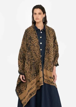 Liu Jo Poncho con motivo animal-Mujer Abrigos Y Chalecos