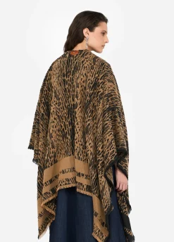 Liu Jo Poncho con motivo animal-Mujer Abrigos Y Chalecos