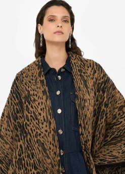 Liu Jo Poncho con motivo animal-Mujer Abrigos Y Chalecos