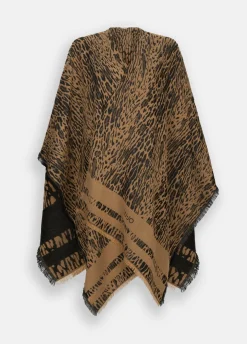 Liu Jo Poncho con motivo animal-Mujer Abrigos Y Chalecos